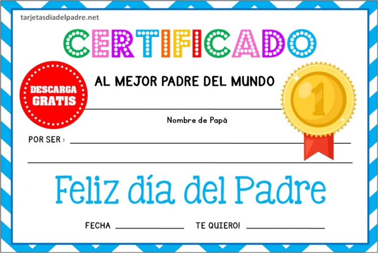 Certificado Día del padre